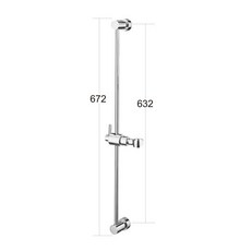 淋浴滑桿組 672mm / 632mm, 青銅