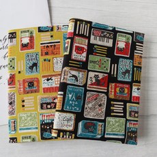 秋葉手作 貓咪火柴盒書衣書套，可調式布書衣，手工書衣，兩色可選，保護書籍，增加閱讀樂趣, 黑色,16K (書本26x19cm), 1個