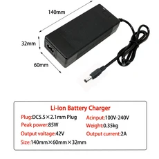 샤오미 M365용 DC 42V 2A 리튬 배터리 충전기 36V 그룹 스마트 고속 충전 AC 100-240V EU US UK AU 플러그, 01 EU Plug, 01 China Mainland, 05 DC5521