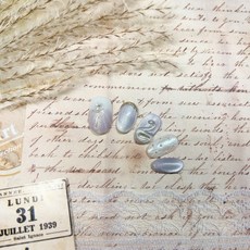 雪天鵝 天娛美甲高端原創設計純手工穿戴甲 美甲片 百搭顯白氣質簡約手繪暈染法式風設計, 1個, L