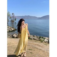 여름휴가 여름 민소매 여성 여름원피스 해변룩