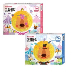 모나미 모니주 수채 그림물감 학생용 6ml 24색 블루, 1개