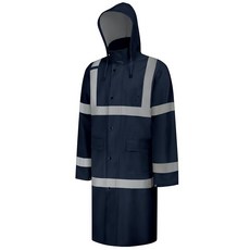 Uno Mejor 고가시성 우비 후드가 있는 높은 가시성 레인 재킷 방수 및 남성용 여성용 경량 우비 하이킹 캠핑 야외 활동을 위한 반사 우비 L 다크 블루 롱 3X