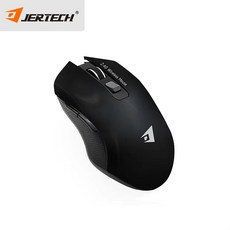 JERTECH W300 무선 게이밍 마우스 무소음 2.4G, 블랙