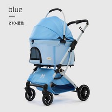 外出輕便寵物推車 可分離折疊適用中型寵物出行推車, 1個, PC210藍色:寵物推車