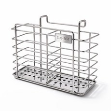 걸이형 스탠드겸용 304 스테인리스 2구 수저정리함, 상세페이지 참조, 1개