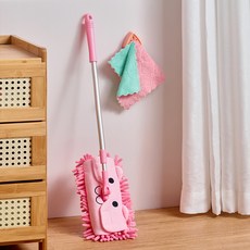 兒童過家家玩具小黃鴨清潔套裝 掃把簸箕吸塵器拖把組合 寶寶益智玩具, 兒童單拖把（粉色）+抹布, 1個