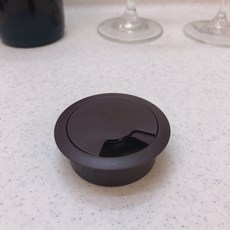 富爾康 塑膠出線孔53mm集線器 裝潢木工配件 隱藏蓋 系統家具集線器 線材收納 出線盒 線孔蓋 出線蓋 桌面孔蓋 木紋色走線蓋, 塑膠出線孔-咖啡, 1個