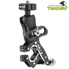 TAKEWAY 防盜版鉗式航太鋁合金夾具HAWK1 萬向球型雲台 運動相機固定座 摩托車重機車夾 台灣製