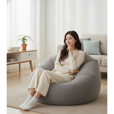 스므후 1인용 에어쇼파 의자 빈백, 애쉬그레이