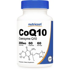 nutricost CoQ10 200mg 膠囊, 1個, 60入, 10mg
