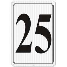 반사 번호 표지판 23 12 X 8 알루미늄 주차장 바닥 도크 코트 통로 필드 및 실외 사용을 위한 대형 금속 내후성 간편함, 19 Reflective Number Sign