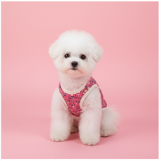 강아지 김장조끼 꽃무늬 애견 고양이 할머니 할매 조끼, 1개, 핑크 2XL