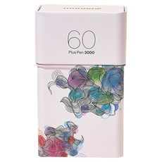 모나미 플러스펜 60색 틴케이스 세트, 혼합색상, 1세트