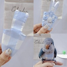 鸚鵡尿布 藍色紐扣款 立體款 固定肩帶 大容量 屎兜 尿褲