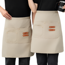 르브아 카페 허리 앞치마 방수 커피숍 주방, 2개, 베이지