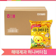 달콤한 허니버터칩 과자 간식 60g 20입 봉지과자 해태 탕비실 대용량, 20개