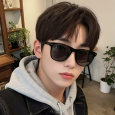 바넬 사각 패션 뿔테 데일리 선글라스 자외선차단 남자 여자 2컬러 케이스 포함