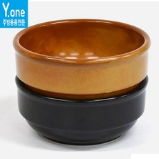 KI 내열도자기 뚝배기 음식점에 어울리는 탕기 국밥 육개장 1인용 찌개 뚝빼기냄비, 브라운색, 1개, 대 (800cc)