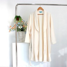 [서울양품점] _국산_ 델리 커플 로브 수면가운 _ 샤워가운 _ 신혼여행 잠옷, 1개, 남성 , 아이보리