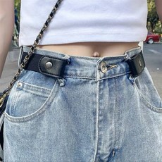 바지 줄이기 벨트 똑딱이 단추 수선 허리 청바지 조절 고리 고무줄, 블랙, 1개