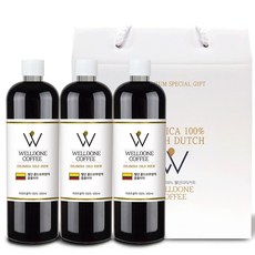 웰던커피 더치커피 콜드브루 500ml 3병선물세트 콜롬비아+콜롬비아+콜롬비아, 1세트