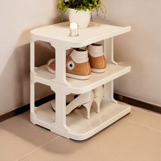 신발정리선반 원룸 자취방 현관 틈새 플라스틱 조립식 신발장 정리함 신발보관대, 1개, 모던화이트3단