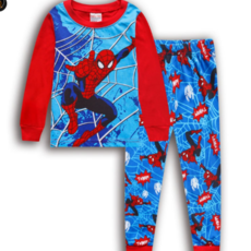 SFYJ 스파이더맨 춘추동 남자애 순면잠옷 긴팔 남아 캐릭터 세트 아동 잠옷