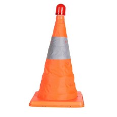 伸縮三角錐 交通錐 警示牌 反光錐 LED閃燈, 1個, 40公分高