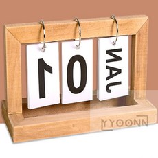 유니상점 데스크원목달력 데스크캘린더 원목형달력, 블랙