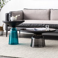 金屬玻璃茶几組，設計師款，輕奢精品, 1個, 黑邊