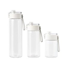 無印風水壺 簡約設計 輕巧便攜 安全材質 大容量 易清洗, 透明, 350ml, 1個