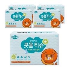 코편한세상 먼지없는 콧물티슈 가정용 대형 각티슈, 5개, 40매