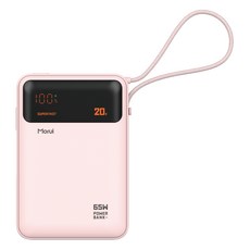 모루이 65W 대용량 보조배터리 MT-65 20000mAh, 핑크