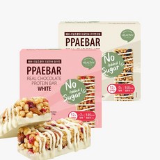 [무가당 설탕X] 빼바 리얼초콜릿 프로틴바 화이트 & 쿠키앤크림, 1세트, 720g