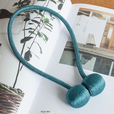 커튼 스트랩 한 벌 강력 버클 흡철석 스트랩 스트랩 스트랩 스트랩 자기 흡수 스트랩, 홀 블루, 4쌍(8장)[강자성]], 1개