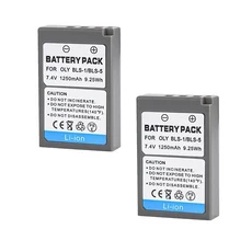 DSLR 미러리스 올림푸스 EPL6 EPM2 EM10 E400 적합한 1250mAh 7.4V BLS-1BLS-5 카메라 배터리, 04 2battery