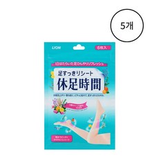라이온 휴족시간 발 시원하게 해주는 시트, 5개, 6개입