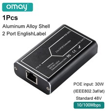 NVR IP 카메라용 POE 확장기 범위 100 미터 확장 1-2 포트 100Mbps IEEE 802.3af/at 표준 48V, 6)Aluminum Shell 3, 1개