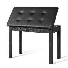 AiJoy 수납 공간이 있는 피아노 벤치 2인용 패딩 듀엣 시트 튼튼한 나무 디자인 가정 연습 및 교육을 위한 편안한 쿠션 - 블랙, AiJoy 수납 공이 있는 피아노 벤치, 2인용 패딩