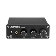 진공관 앰프 AIYIMA 오디오 디코더 파이버 동축 USB 베이스 트레블 조정 헤드폰 홈 사운드 DAC A2, 없음