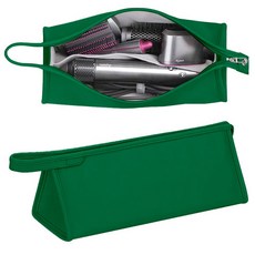 스냅케이스 고데기 드라이기 휴대용 가죽 파우치 케이스, 그린