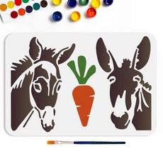 PET 농장 페인팅 스텐실 동물 테마 벽화 패턴 캐주얼 컨트리 장식 DIY, 도키 278, 1개