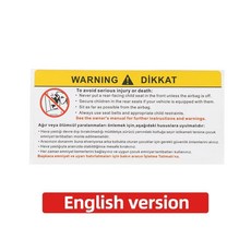 자동차 선 바이저 메이크업 거울 스티커 에어백 경고 보드, English Version, 색상 이름: 2. English version