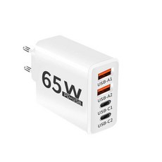 15 USB C 충전기 벽 어댑터 65W PD USB 충전기 4 포트 고속 충전 3 0 충전기, White EU, 1개