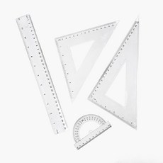 4P 자 세트 X5개 삼각자 직자 각도기 학용품자 문구자 enj+30342Nb