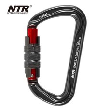 【可開統編 台灣出貨】輕型鋁合金主鎖D型兩段三段自動主鎖 30KN攀巖主鎖, 1個, NTR鋁合金兩段自動主鎖