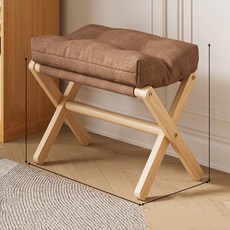 원목 신발갈이 의자 수납 발받침 접이식 낮은 스툴 거실용, 커피 브라운