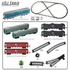 전동 증기 기차 레일 증기기관차 모형 기차놀이 합금 나오는, 일반 배터리, 5 그린 오리엔탈 기관차 + 6량 + 고급 S 트랙, 1개