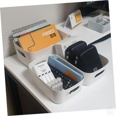 손잡이 달린 책상 정리 트레이 문구 소품 보관 바구니, 1개, 상세페이지 참조